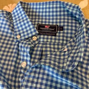 Vineyard Vines Blue Checkered Men's Shirt